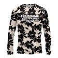 Custom Fully Sublimated Monochrom Floral Pattern White Black Performance Long Sleeves 11783