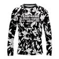 Custom Fully Sublimated Monochrom Floral Two Pattern Black White Performance Long Sleeves 11795