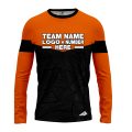 Custom Fully Sublimated Basic Neon Pattern Black Orange Performance Long Sleeves 11867