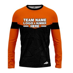 Custom Fully Sublimated Basic Neon Pattern Black Orange Performance Long Sleeves 11867