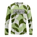 Custom Fully Sublimated Contemporary Leaf Floral Pattern White Green Performance Long Sleeves 11831