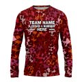 Custom Fully Sublimated Dynamic Floral Pattern Red Orange Pink Performance Long Sleeves 11855