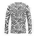 Custom Fully Sublimated Monochrome Botanical Floral Pattern White Black Performance Long Sleeves 11879