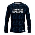 Custom Fully Sublimated Blue Foliage Floral Pattern Black Blue Performance Long Sleeves 11903