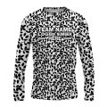 Custom Fully Sublimated Elegant Leaf Floral Pattern White Black Teal Performance Long Sleeves 11927
