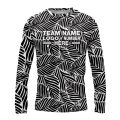 Custom Fully Sublimated Monochrome Botanical Floral Two Pattern White Black Performance Long Sleeves 11951