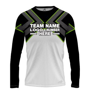 Custom Fully Sublimated Adventure BMX Neon Pattern Black Gray Yellow Performance Long Sleeves 11963