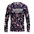 Custom Fully Sublimated Monochrom Floral Three Pattern Dark Blue Baby Pink Performance Long Sleeves 11975