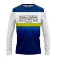 Custom Fully Sublimated Retro Stripe Neon Pattern Blue Performance Long Sleeves 12035
