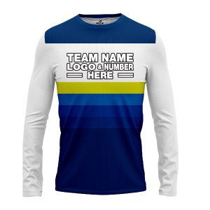 Custom Fully Sublimated Retro Stripe Neon Pattern Blue Performance Long Sleeves 12035