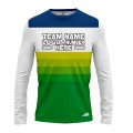 Custom Fully Sublimated Retro Stripe Neon Pattern Blue Green  Performance Long Sleeves 12047