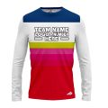 Custom Fully Sublimated Retro Stripe Neon Pattern Blue Yellow Pink Performance Long Sleeves 12059