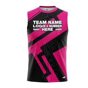 Custom Fully Sublimated Jenga Neon Pattern Pink Performance Sleeveless 12075