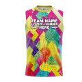 Custom Fully Sublimated Colorful Two Neon Pattern Multicolor Performance Sleeveless 12123