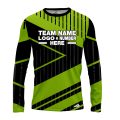 Custom Fully Sublimated Geometric Neon Pattern Black Green Performance Long Sleeves 12187