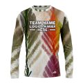Custom Fully Sublimated Abstract Brushstroke Floral Pattern Multicolor Performance Long Sleeves 12247