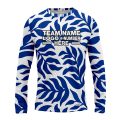 Custom Fully Sublimated Elegant Leaf Floral Two Pattern White Blue Performance Long Sleeves 12283