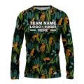 Custom Fully Sublimated Wild Jungle Floral Pattern Black Gold Green Performance Long Sleeves 12339