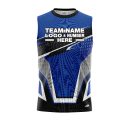 Custom Fully Sublimated BMX Freestyle Pattern Blue Black White Performance Sleeveless 12359