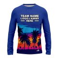 Custom Fully Sublimated Sunset  Tropical Floral Pattern Blue Multicolor Performance Long Sleeves 12419