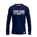 Custom Fully Sublimated Solid RR Pattern Navy Blue Performance Long Sleeves 12447
