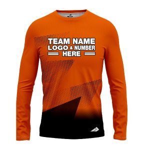 Custom Fully Sublimated Gradient Neon Pattern Orange Performance Long Sleeves 12471