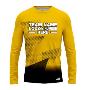 Custom Fully Sublimated Gradient Neon Pattern Yellow Performance Long Sleeves 12507