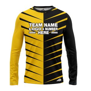Custom Fully Sublimated Thorns Neon Pattern Yellow Performance Long Sleeves 12551