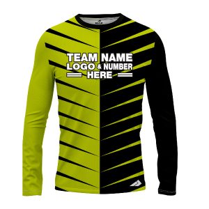 Custom Fully Sublimated Thorns Neon Pattern Green Performance Long Sleeves 12603