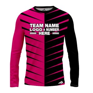 Custom Fully Sublimated Thorns Neon Pattern Pink Performance Long Sleeves 12627