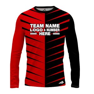Custom Fully Sublimated Thorns Neon Pattern Red Performance Long Sleeves 12651