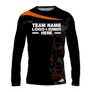 Custom Fully Sublimated Extreme Neon Pattern Orange Performance Long Sleeves 12675