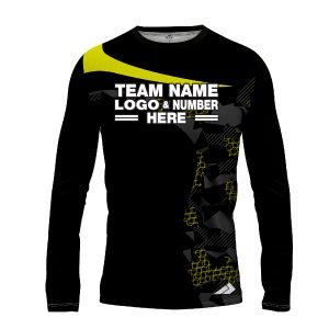 Custom Fully Sublimated Extreme Neon Pattern Yellow Performance Long Sleeves 12711