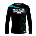Custom Fully Sublimated Extreme Neon Pattern Teal Performance Long Sleeves 12759