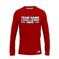 Custom Fully Sublimated Solid LL Pattern Red Performance Long Sleeves 12831
