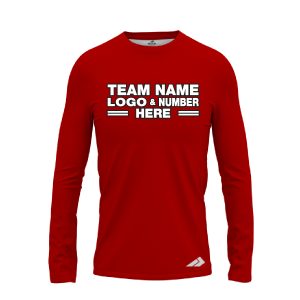 Custom Fully Sublimated Solid LL Pattern Red Performance Long Sleeves 12831