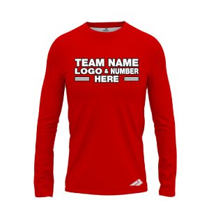 Custom Fully Sublimated Solid II Pattern Blood Red Performance Long Sleeves 12855