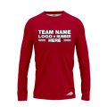 Custom Fully Sublimated Solid E9 Pattern Cherry Red Performance Long Sleeves 12867