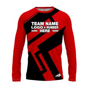 Custom Fully Sublimated Jenga Neon Pattern Red Performance Long Sleeves 12891