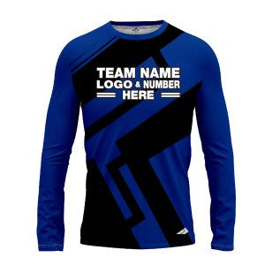 Custom Fully Sublimated Jenga Neon Pattern Blue Performance Long Sleeves 12903