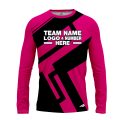 Custom Fully Sublimated Jenga Neon Pattern Pink Performance Long Sleeves 12915