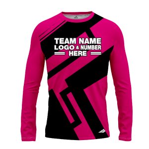 Custom Fully Sublimated Jenga Neon Pattern Pink Performance Long Sleeves 12915
