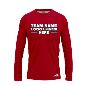 Custom Fully Sublimated Solid E2 Pattern Raspberry  Red Performance Long Sleeves 12951