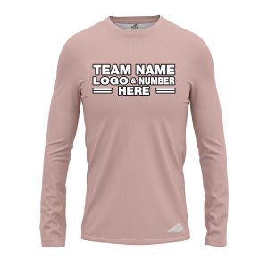 Custom Fully Sublimated Solid E12 Pattern Nude Pink Performance Long Sleeves 12975
