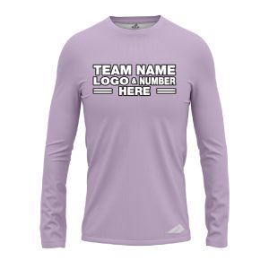 Custom Fully Sublimated Solid Q39 Pattern Pink Lavender Performance Long Sleeves 12999
