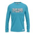 Custom Fully Sublimated Solid I34 Pattern Aqua Blue Performance Long Sleeves 13071
