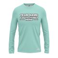 Custom Fully Sublimated Solid J12 Pattern Light Aqua Performance Long Sleeves 13095