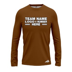 Custom Fully Sublimated Solid O27 Pattern Brown Performance Long Sleeves 13131