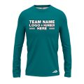 Custom Fully Sublimated Solid J15 Pattern Teal Performance Long Sleeves 13263