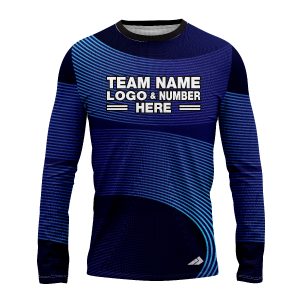Custom Fully Sublimated Retro Style Neon Pattern Blues Performance Long Sleeves 13275